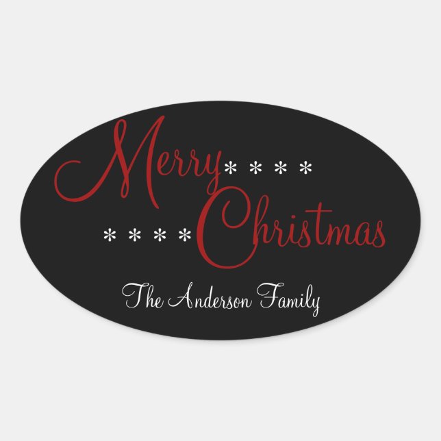 Merry Christmas Personalised Package Stickers (Front)