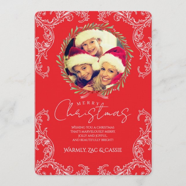 Merry Christmas Personalised Photo Card (Front)
