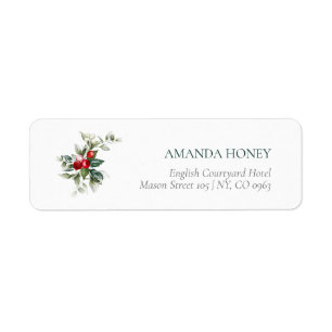 Merry Christmas Personalised Return Address Label