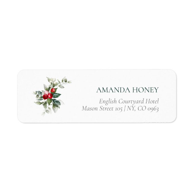 Merry Christmas Personalised  Return Address Label (Front)