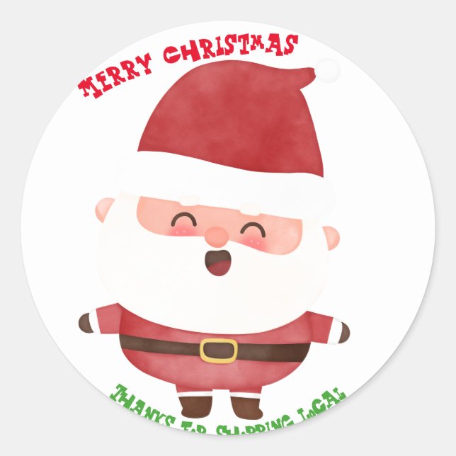 Merry Christmas Personalised Sticker (Front)