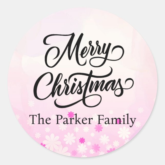 Merry Christmas Personalised Sticker (Front)