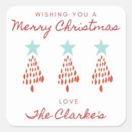 Merry Christmas personalised stickers