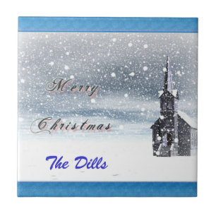 Merry Christmas Personalised Tile Template