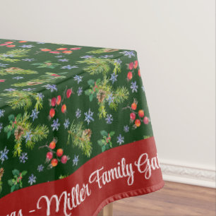 Merry Christmas Personalize Family Name or Text Tablecloth