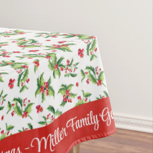 Merry Christmas Personalize Family Name or Text Tablecloth
