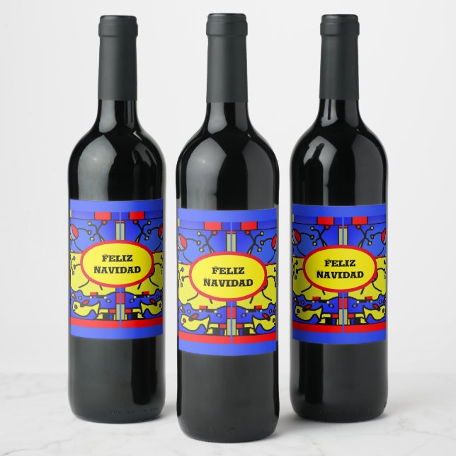 Merry Christmas,personalize wine label (Bottles)