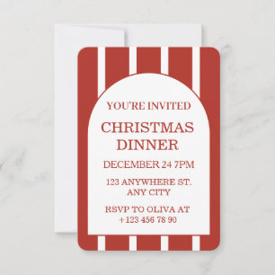 MERRY CHRISTMAS PERSONALIZED NAME CITY DINNER RSVP CARD