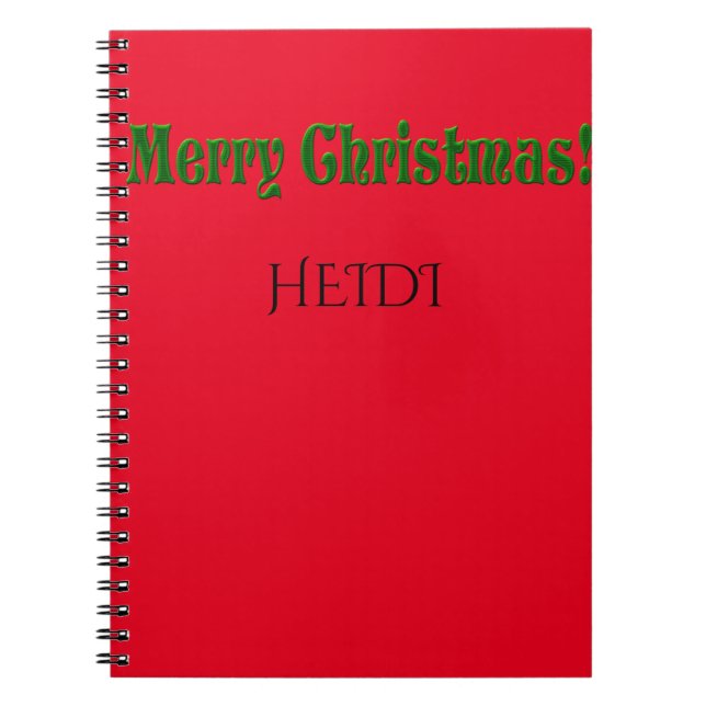 Merry Christmas personalized name spiral notebook. Notebook (Front)