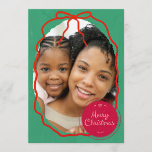 Merry Christmas Personalized Photo Holiday Invitation