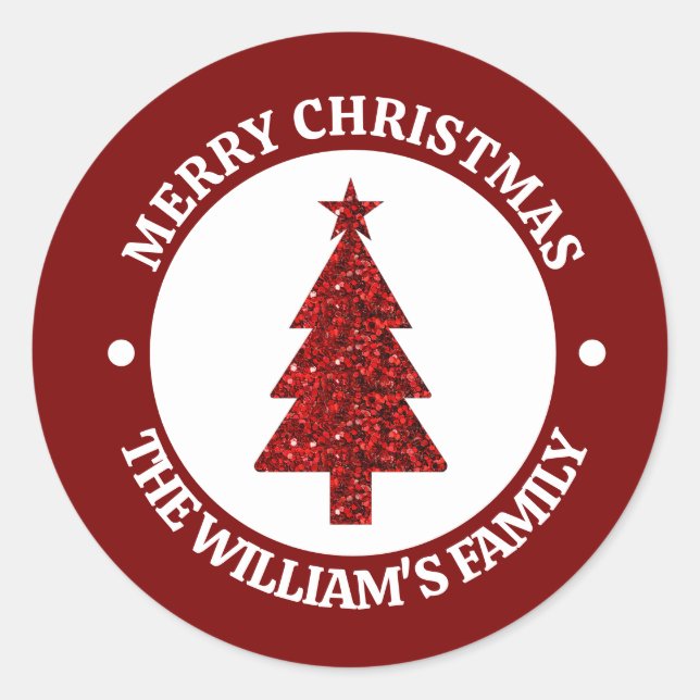 Merry Christmas Personalized Sticker (Front)