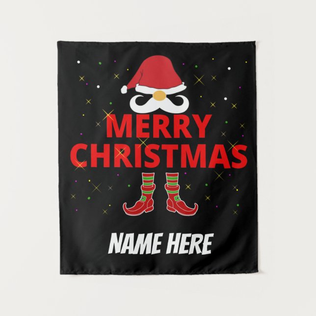 MERRY CHRISTMAS PERSONALIZED  TAPESTRY (Front)