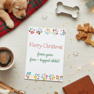 Merry Christmas Pet Dog Cat Four-Legged Child Card