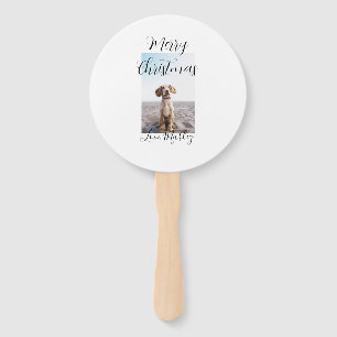 Merry Christmas pet dog cat photo holiday gifts lo Hand Fan