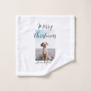 Merry Christmas pet dog cat photo holiday gifts lo Wash Cloth