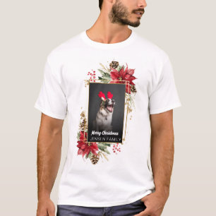 Merry Christmas pet dog cat photo holiday gifts T-Shirt