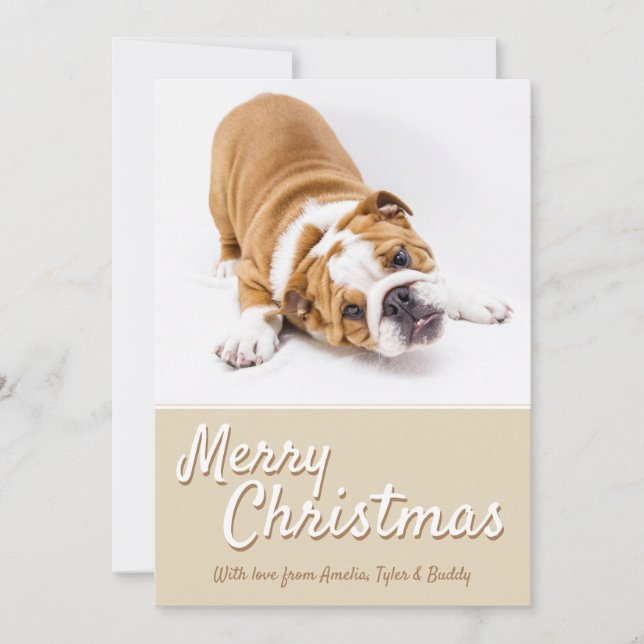 Merry Christmas Pet Dog Photo Holiday (Front)