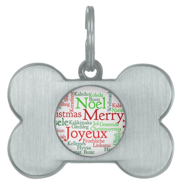 Merry Christmas Pet Name Tag (Front)