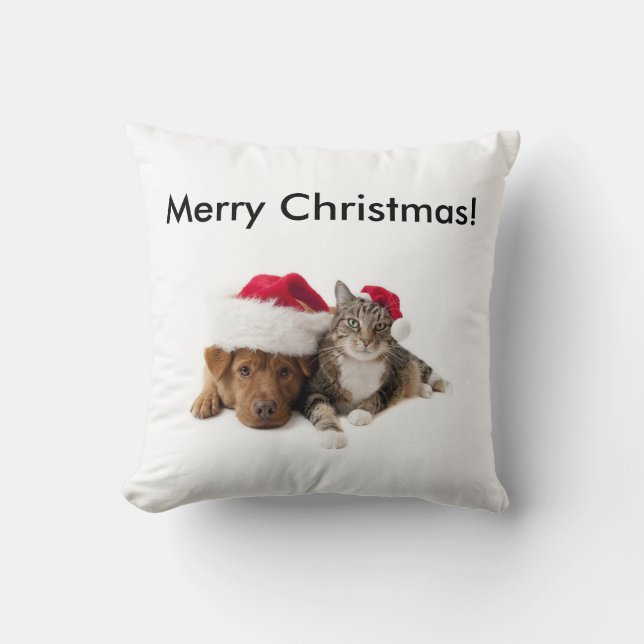 Merry Christmas Pet Photo | Any Size | Custom Cushion (Front)