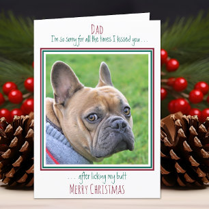 Merry Christmas Pet Photo Funny Dog Dad Holiday Card