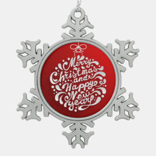 Merry Christmas Pewter Christmas Ornament