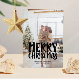 Merry Christmas Photo and Text Personalised Holiday Card
