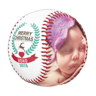 Merry Christmas Photo Baseball