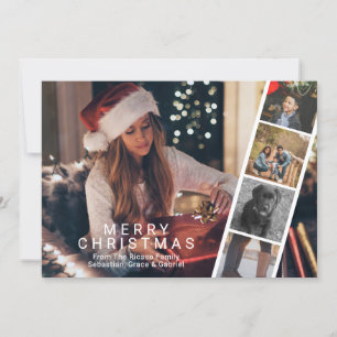 Merry Christmas Photo Booth Modern Personalised Holiday Card