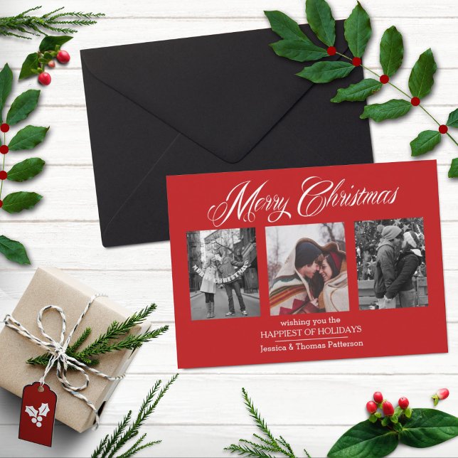 Merry Christmas Photo Card | 3 Custom Photos (Creator Uploaded)