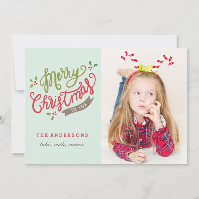 Merry Christmas Photo card / Adorable / Cute (Front)