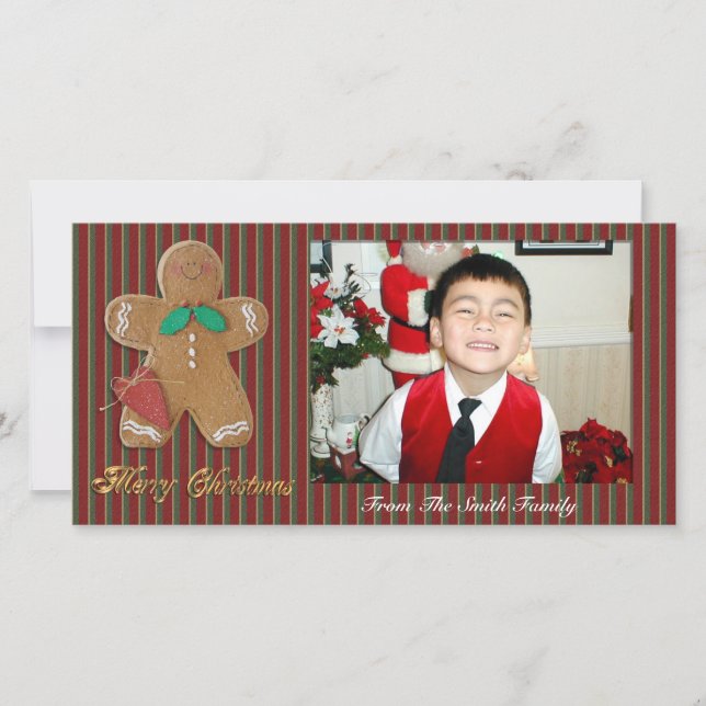 Merry Christmas Photo card gingerbread man (Front)