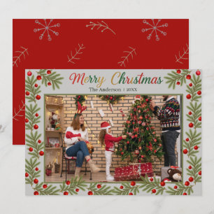 Merry Christmas Photo Card – Personalized Holiday 
