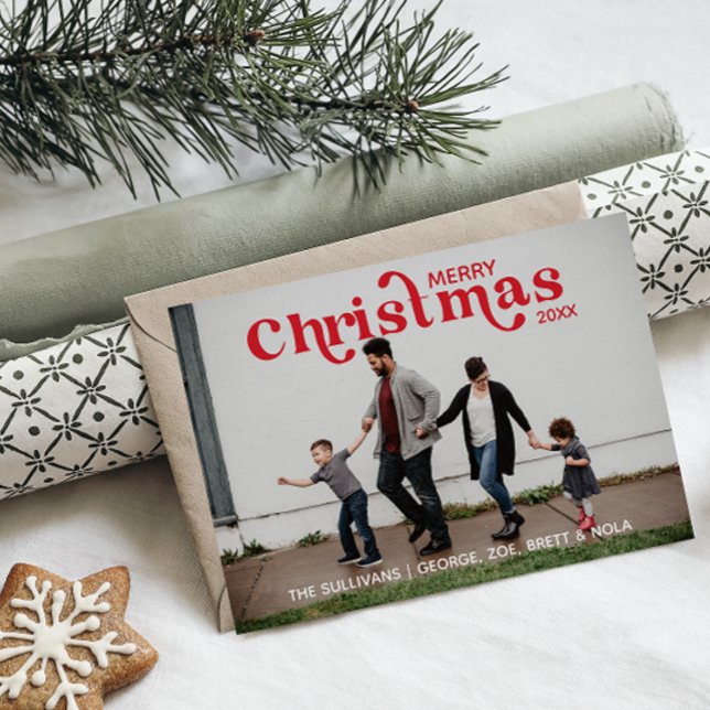 Merry Christmas Photo Card- Red Invitation (Creator Uploaded)