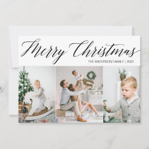 Merry Christmas Photo Card with Three Pictures