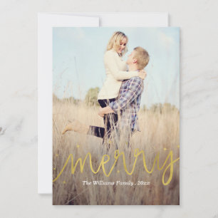 Merry Christmas Photo Cards   Faux Gold Foil
