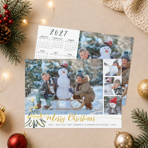 Merry Christmas Photo Collage 2024 Calendar Holiday Card