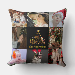 Merry Christmas Photo Collage  Cushion