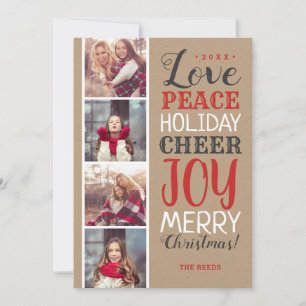 Merry Christmas Photo Collage Holiday Card