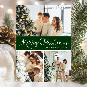 Merry Christmas Photo Collage Holiday Card