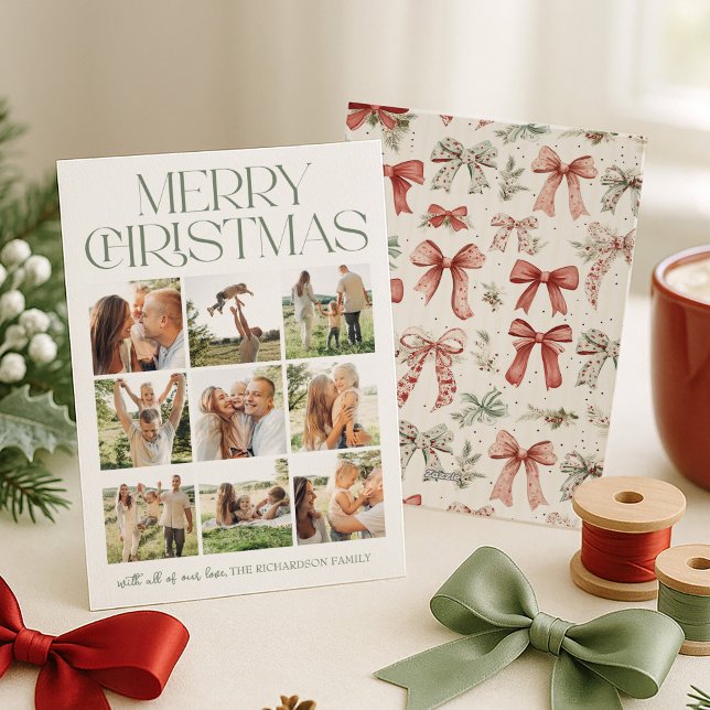 Merry Christmas Photo Collage Holiday Card (Creator Uploaded)