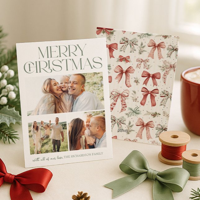 Merry Christmas Photo Collage Holiday Card (Creator Uploaded)