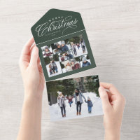 Merry Christmas photo collage holiday tri-fold