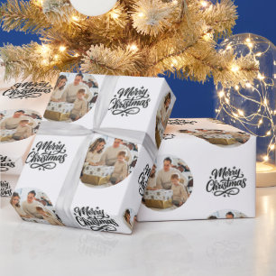 Merry Christmas Photo Collage Personalized Wrapping Paper