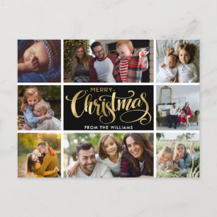 Merry Christmas Photo Collage Postcard