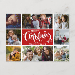 Merry Christmas Photo Collage Postcard