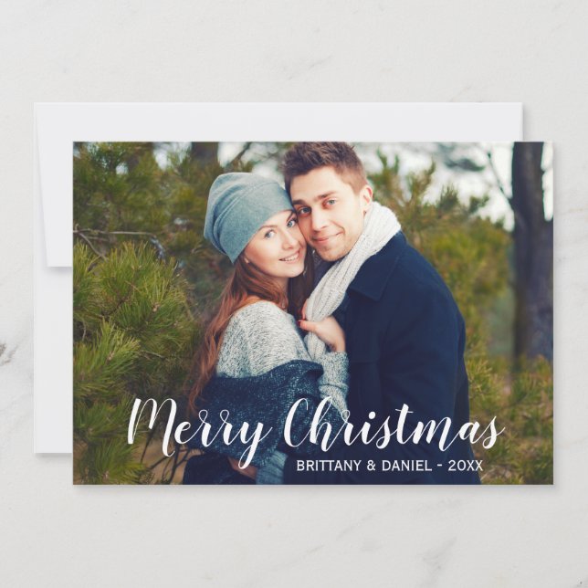 Merry Christmas Photo Couple Card W (Front)