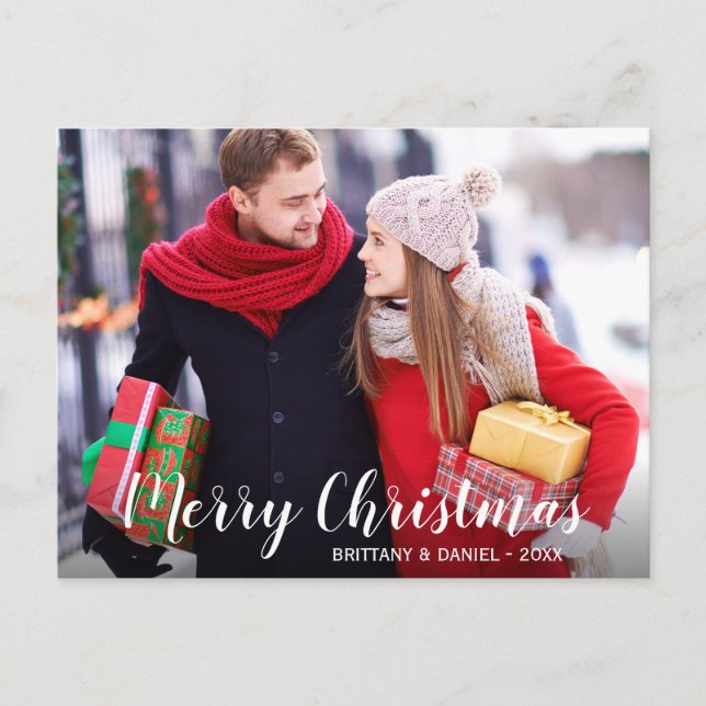 Merry Christmas Photo Couple Postcard WS (Front)