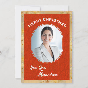 Merry Christmas Photo Elegant Classic Script Card