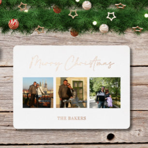Merry Christmas Photo  Foil Holiday Card