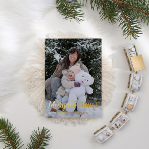 Merry Christmas Photo Foil Holiday Card